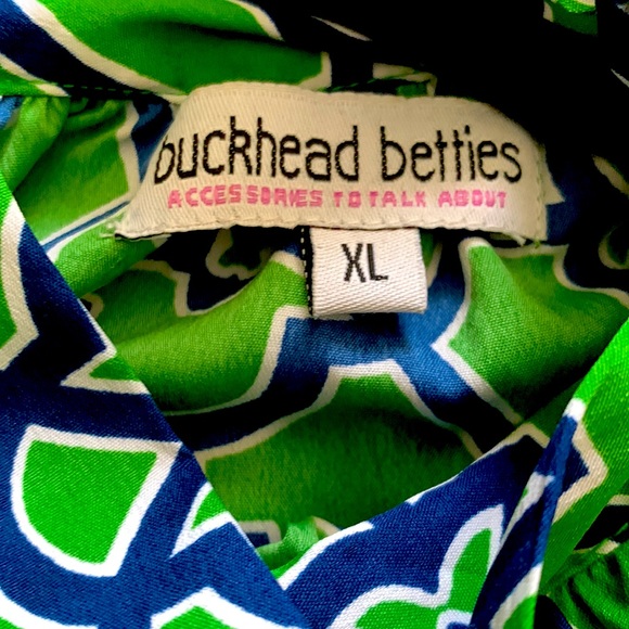 NWOT- Vibrant Tie Neck Blouse - Picture 5 of 7